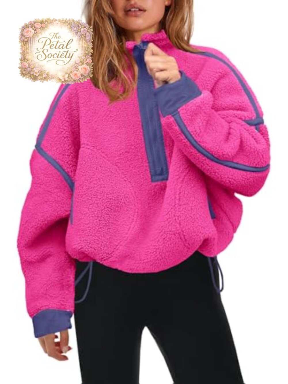Women's Half Zip Fleece Pullover Sherpa Sweatshirt Long Sleeve